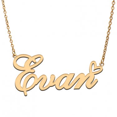 Personalized Evan Name Necklace for Evan Initial Jewelry for Best Friends