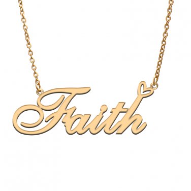 Personalized Faith Name Necklace for Faith Initial Jewelry for Best Friends