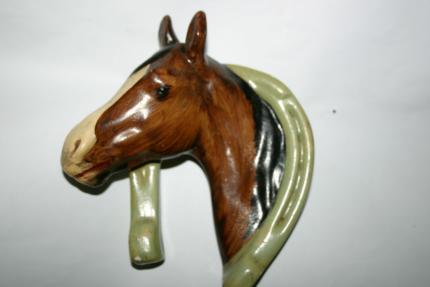 Vintage Rare Horse and Horse Shoe Ceramic Wall Hanger