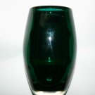 Vintage Art Glass Blue Green Stylish Heavy Vase