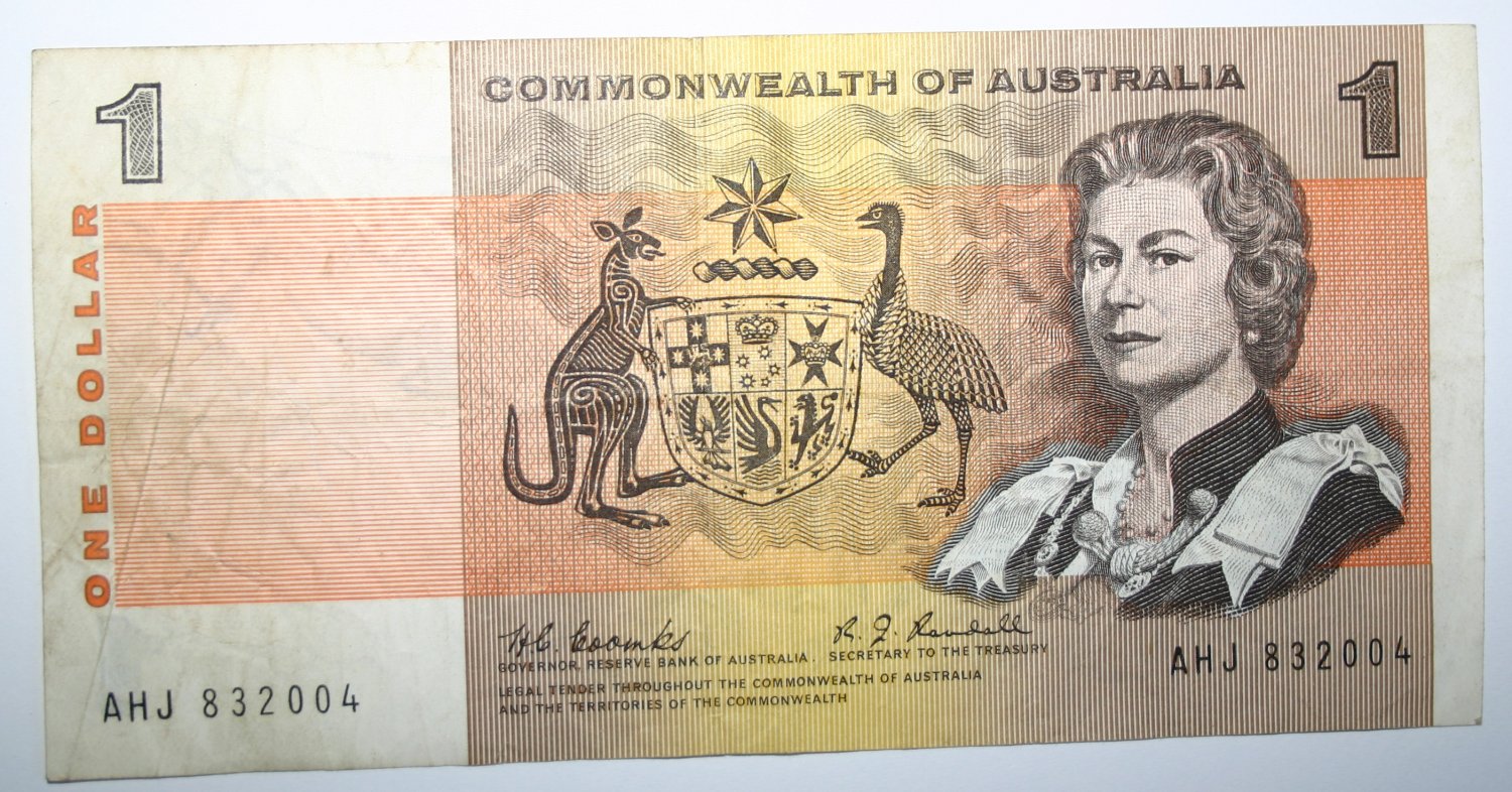 Banknote 1967 Commonwealth Of Australia One Dollar Coombs/Randall Money Note Banknote 1967 Commonwealth Of Australia One Dollar Coombs/Randall Money Note