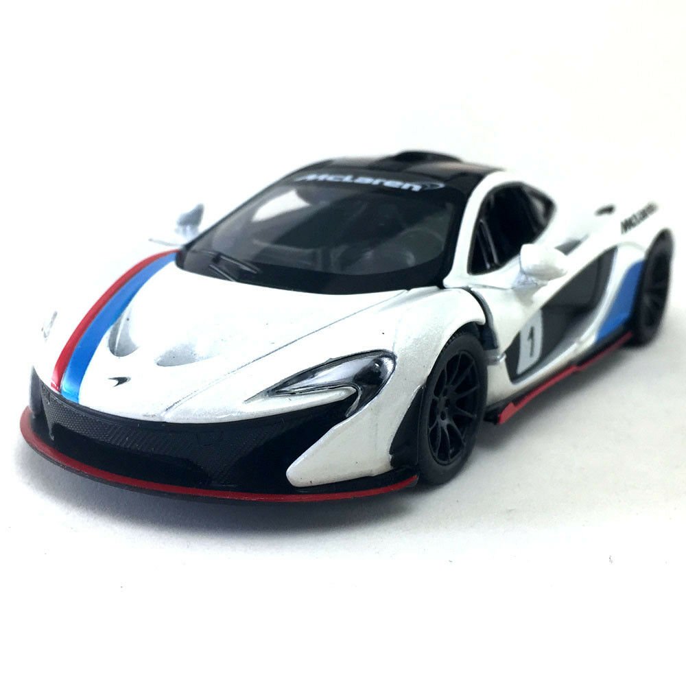 Kinsmart McLaren P1 with Prints White 1:36 DieCast Model Toy Car Collectible