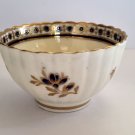 Caughley Porcelain Fluted Tea Bowl Dresden Flowers S Mark 1785 ANTIQUE RARE VG++