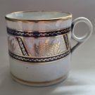 NEW HALL Porcelain Coffee Can / Cup Blue & Gold Fauna Pattern 1845 ANTIQUE RARE+