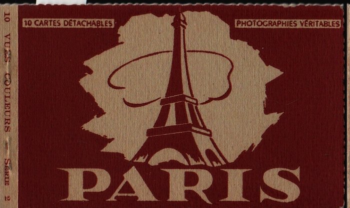Paris 10 Cartes Detachables + Vintage Souvenir Postcard Book