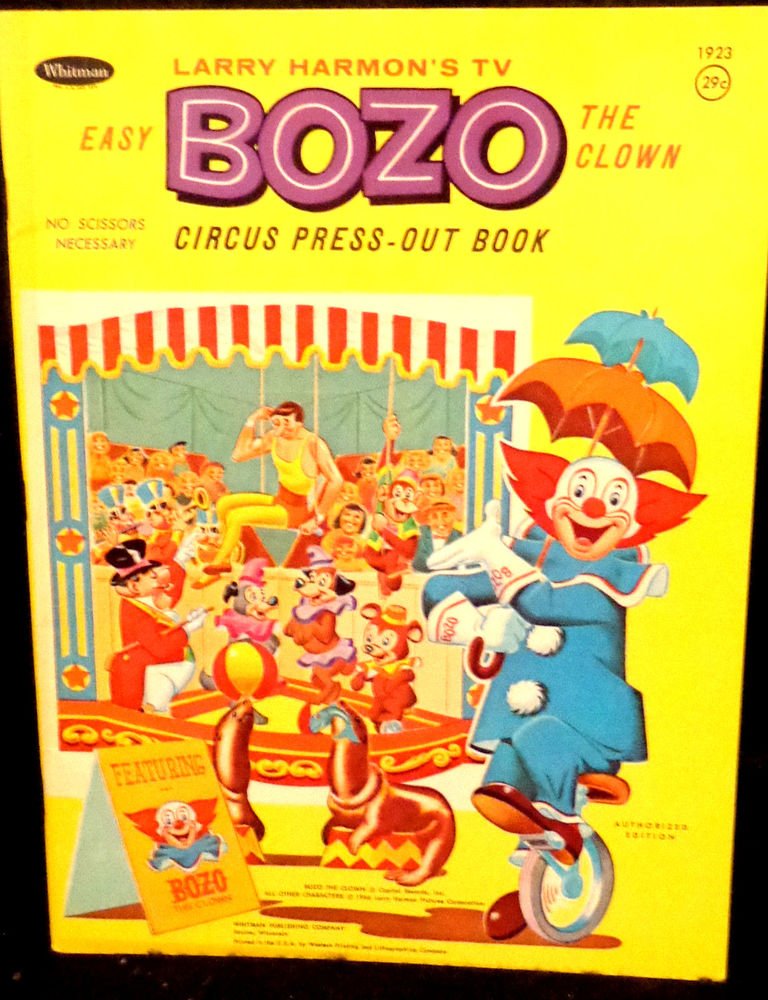 Vintage Bozo the Clown Circus Press-Out Book By Whitman 1966 Almost Mint