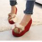 Red Suede Platforms~Size 6.5~ NEW !