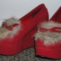 Red Suede Platforms~Size 6.5~ NEW !