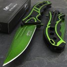 MTECH USA 8.25" GREEN SPRING ASSISTED TACTICAL FOLDING POCKET KNIFE Assist Open