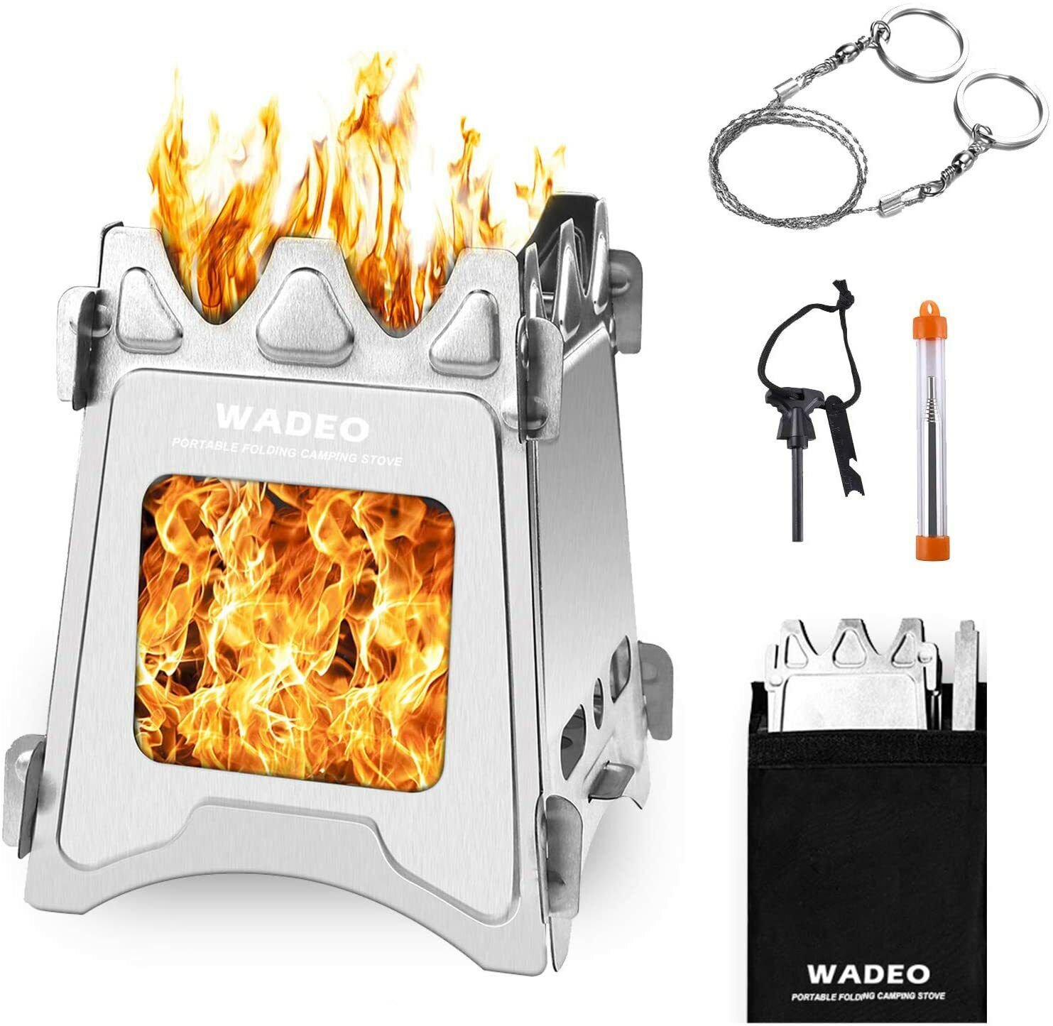 Backpacking Wood Stove, Foldable Camping Stove, Stainless Steel