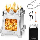 Backpacking Wood Stove, Foldable Camping Stove, Stainless Steel, Compact & Light