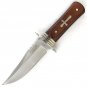 8" CELTIC CROSS FULL TANG HUNTING KNIFE w/ WOOD HANDLE Gothic Tactical Survival