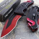8" FIRE FIGHTER RESCUE RED SPRING OPEN ASSISTED TACTICAL FOLDING POCKET KNIFE