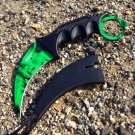 Defender-Xtreme Green Blade Hunting Knife 3CR13 Stainless Steel New