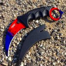 Defender-Xtreme Red/Blue Color Blade Hunting Knife 3CR13 Stainless Steel