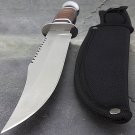 12" WOOD SURVIVAL HUNTING FIXED BLADE STAINLESS STEEL KNIFE Survivor Bowie