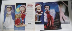 Betty Boop Comic-strip/Cartoon Dolls Ad Lot of 5 Ads