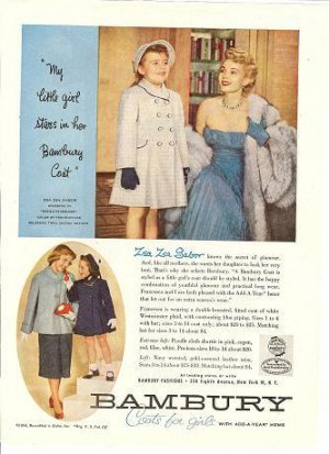 50s Zsa Zsa Gabor & Daughter Francesca Bambury Coats Ad