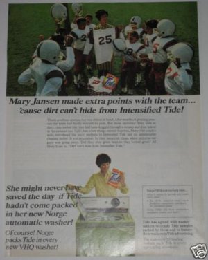 TIDE Soap Green Norge Ad~Mary Jansen,Football Team'67