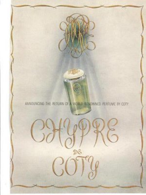 Announcing Return of Chypre De Coty Perfume Bottle Ad