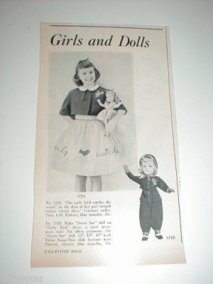 American Character 1950s Sweet Sue Doll Pattern Ad