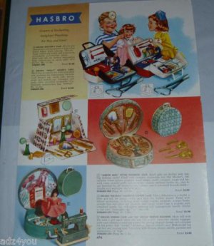 50s HASBRO Toy Ad/Advertisement~Dr/Nurse,Cosmetic Case