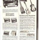 50s Vintage Musical Instruments Ad Page~Accordions,Guitars,Ukuleles,Chromonicas