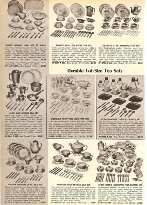 50s Toy Tea Sets Catalog Ad~Russel Wright,Roy Rogers,Crown Princess,Pony Tail+