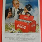 50s Dummy Charlie McCarthy Edgar Bergen CBS Red Coca Cola Bottle Cooler Print Ad