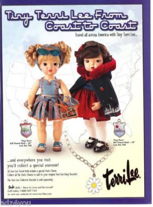 2004 Tiny Terri Lee CA/California & NY Travel Dolls Ad