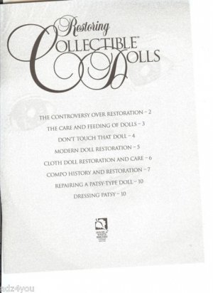 Restoring/Repairing Collectible Cloth,Compo,Patsy-Type Dolls Info~Patsy Pattern