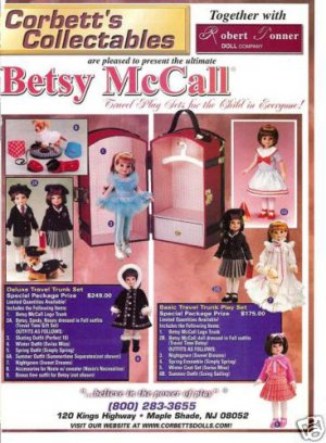2001 Betsy McCall Travel Trunk Play Sets/Outfits Ad Pg