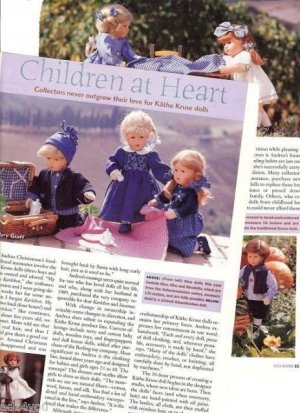 2000 Vintage Article/Pics/Information by Mary Graff on KATHE KRUSE Cloth Dolls