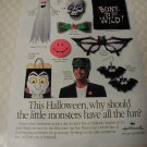 1991 Hallmark Halloween Monsters Print Ad~Frankenstein,ghost,bats,devil-ish grin