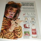 1986 Karo Syrup Face Paint Recipe Ad~Tiger,Devil,Clown
