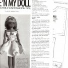 Magazine Pattern/Instructions to Sew Dress for 9"/Inch Skipper Etc Fashion Doll
