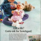 Scotchgard Ad~Got a life? Girl with Doll & Teddy Bear