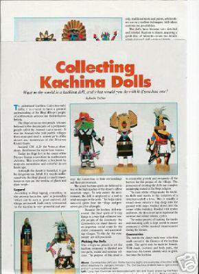 1994 Article/Pics/Info~Collecting Kachina Indian Dolls