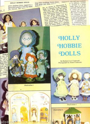 1986 Article/Pics/Info on Holly Hobbie Knickerbocker,American Greetings Dolls
