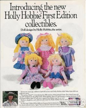 1990 Introducing New Holly Hobbie First Edition Collectibles Doll Ad