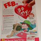 1992 JELL-O Jigglers Valentine Recipe Ad~St.Bernard Dog