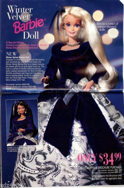 avon winter velvet barbie worth