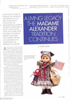 1993 Article/Info: A Living Legacy,The Madame Alexander Tradition Continues