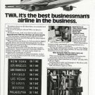1976 Vintage TWA (Best Businessman's Airline) Print Ad/Advertisement~1970s