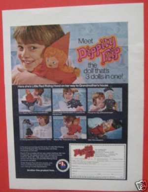 1974 Dippity Flip 3-faced Red Riding Hood/Wolf Doll Ad