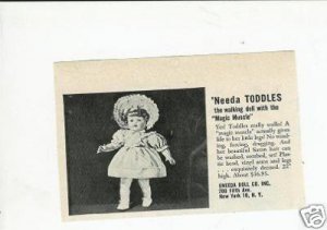 1950s Vintage Uneeda Walking TODDLES Baby Doll Ad