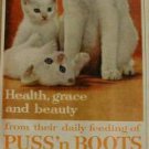 1961 Puss'n Boots Cat Food Ad~Chandoha~Melody in White