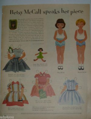 1952 Betsy McCall Speaks her Poem piece at Easter Assembly Paper Doll Page~1950s
