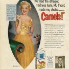 1951 Camel Cigarette Ad~Singing Star Vivian Blaine