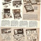 1961 Classic Board Games Ad~Scrabble,Parcheesi Etc~60s